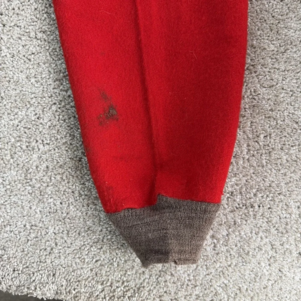 Vintage Duxbak Snow Pants Mens Medium Red Wool Lined Cuffed Winter Workwear